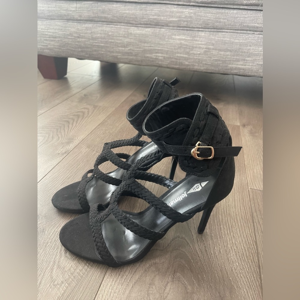 Straps, black, worn once heels. Size 9